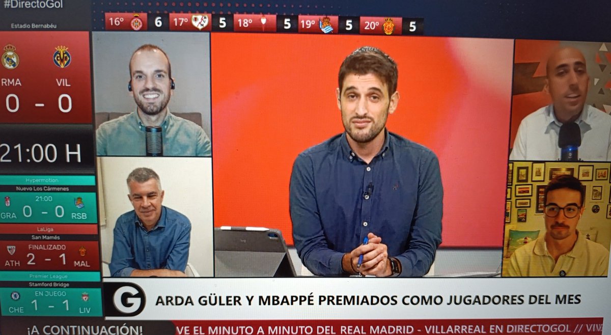 ⚽ Ya en <a href="/DirectoGol/">Directo Gol</a> con <a href="/JoanHerediaM/">Joan Heredia Muñoz</a> Julio Pulido <a href="/AdrianBlanco_/">Adrián Blanco</a> <a href="/bezanilla_pedro/">Pedro Bezanilla</a> y <a href="/PavelFdez/">Pável Fernández</a> para el #RealMadridVillarreal 
¡Vamos! 🎙️