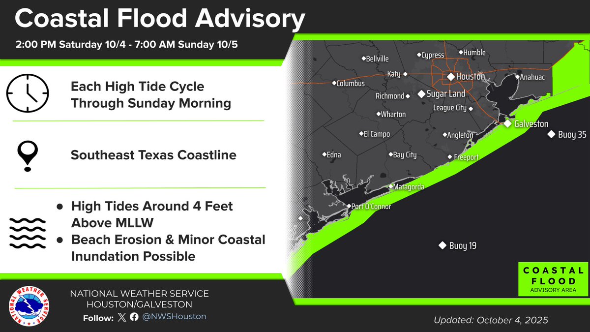 Coastal Flood Advisory is in effect through Sunday morning along the ...