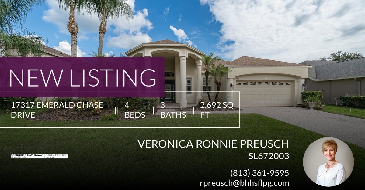 rpreusch's tweet photo. 📍 New Listing 📍 Take a look at this fantastic new property that just hit the market located at 17317 Emerald Chase Drive in Tampa. Reach out here or at (813) 361-9595 for more information

Veronica 'Ronnie' Preusch,
Real Estate P... https://t.co/DlZZzhqBlB https://t.co/L7HM2cZ4n7