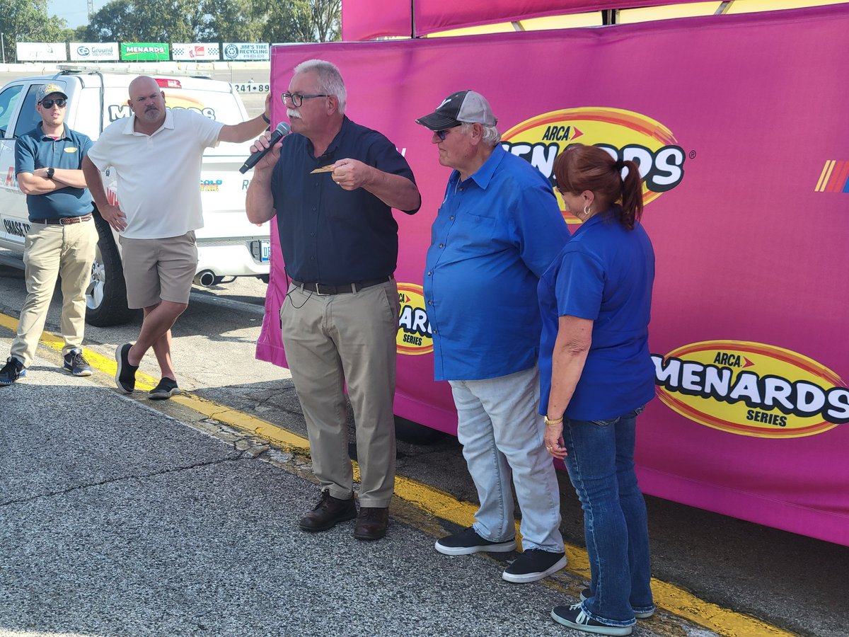 Ccampbell349's tweet photo. ARCA President Ron Drager honoring @VenturiniMotor in their final ARCA Race 

They will conclude their time as a team next week at the ARCA West Race at Las Vegas https://t.co/KEVAmYn0iA