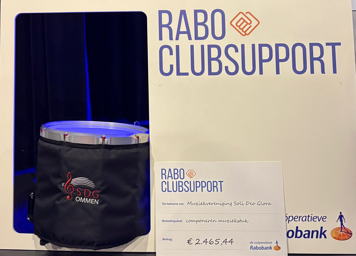🎉  𝐘𝐄𝐒𝐒𝐒! 𝐖𝐚𝐭 𝐞𝐞𝐧 𝐠𝐞𝐰𝐞𝐥𝐝𝐢𝐠 𝐧𝐢𝐞𝐮𝐰𝐬! 🎶  
SDG Ommen heeft dankzij jullie stemmen een prachtig bedrag gekregen via Rabo ClubSupport: €2.465,44! 🤩  

Daar zijn we superblij mee! Met dit geld gaan we een nieuw muziekstuk laten componeren 🎼 Hoe gaaf is dat?