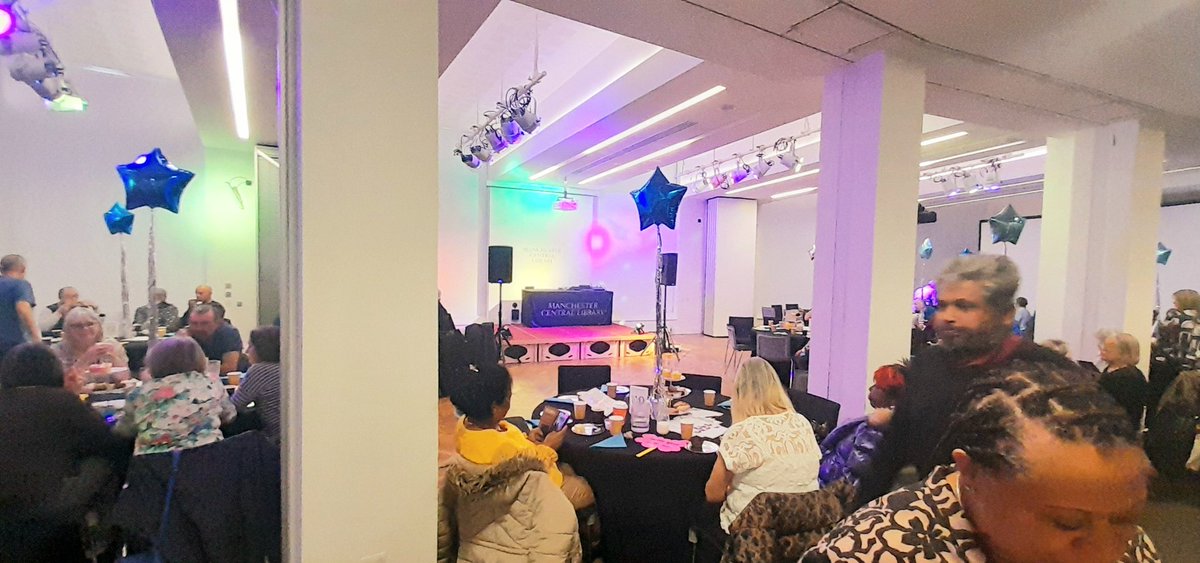 OneOfUsSinger's tweet photo. What a day @ Manchester Central Library today! Loved entertaining the over 50s to celebrate International Older Persons Day while they drank tea, ate cake &amp; boogied #abbatribute https://t.co/LL0r1pGQEe