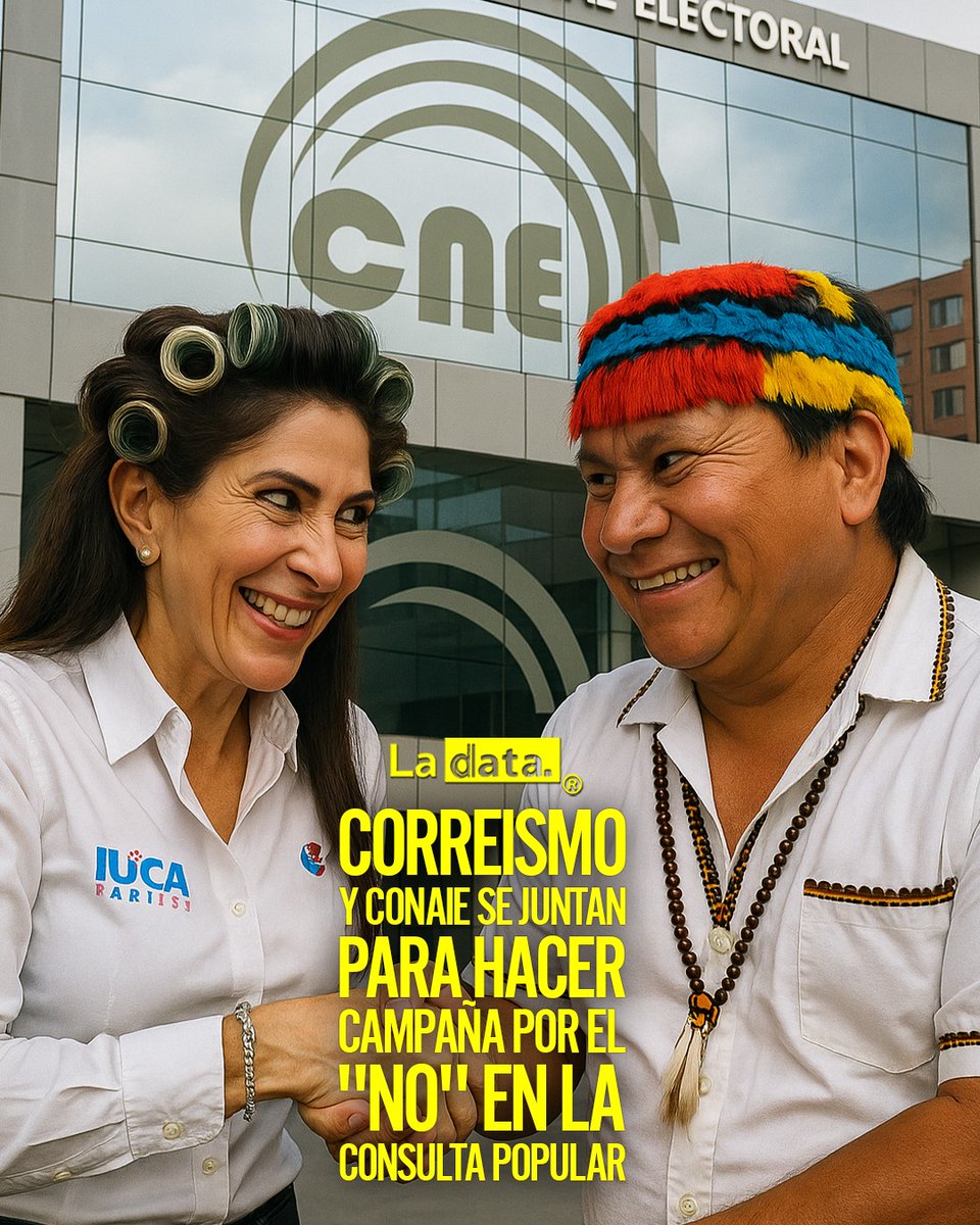 ladataec's tweet photo. #Tendencia Correismo y Conaie se juntan para hacer campaña por el "NO" en la consulta popular

El correísmo y la Conaie, viejos aliados en el bloqueo y el caos, vuelven a encontrarse, esta vez bajo una misma consigna: hacer campaña por el “NO” en la consulta popular. Lo que muchos consideran una alianza de conveniencia revive la estrategia de la confrontación y la desestabilización que tanto daño causó al Ecuador. Mientras el país busca avanzar con reformas y seguridad, estos grupos se aferran al discurso del pasado, apostando al conflicto en lugar del consenso.En redes sociales, el hashtag #CorreísmoYConaie ha generado rechazo entre ciudadanos que cuestionan si esta unión responde a los intereses del pueblo o a los cálculos políticos de siempre.

@ladataecu 👈

#ladata #TendenciaPolítica #Correismo #CONAIE #Ecuador