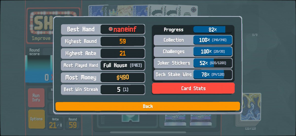 girl and her balatro stats