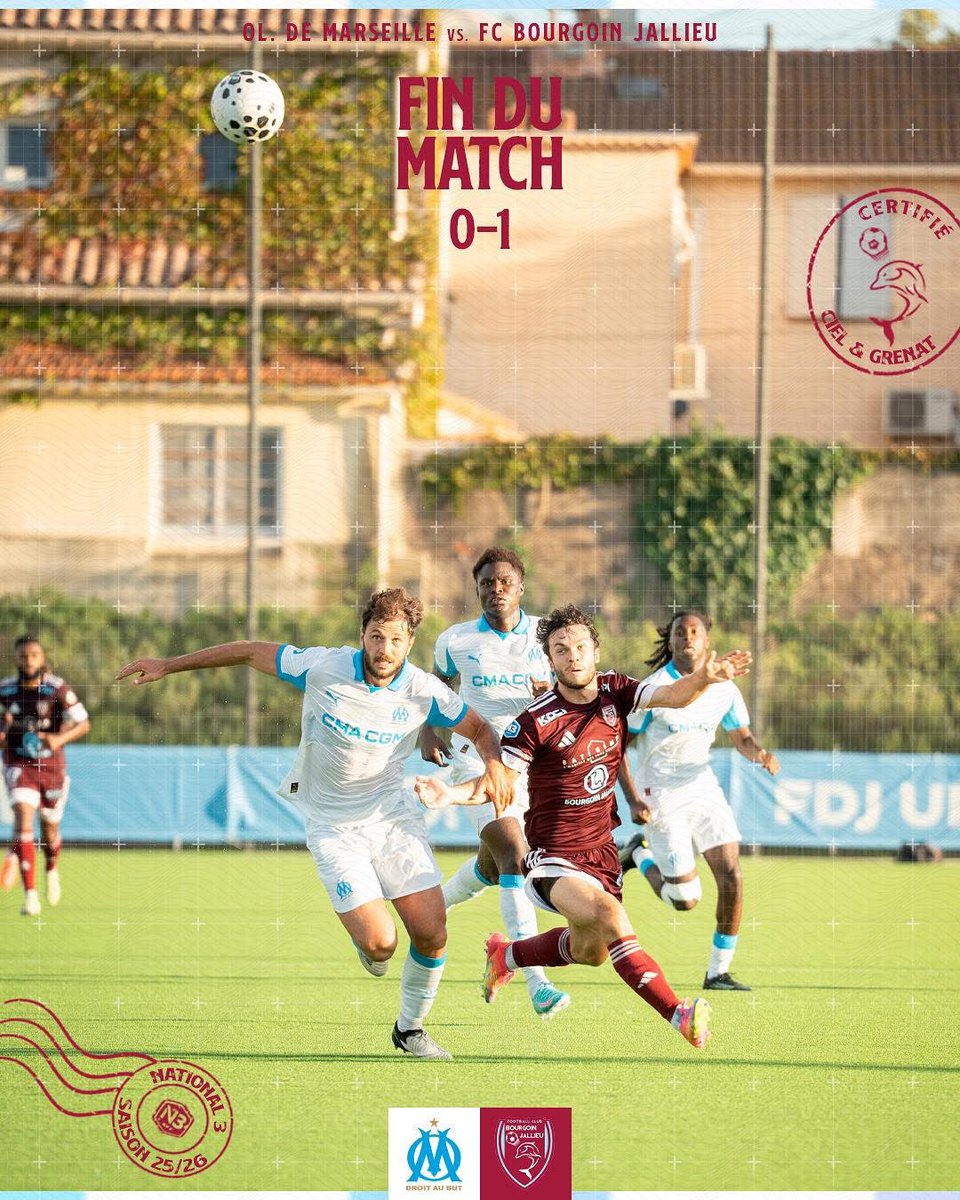 ✅ Avec le cœur ! 🔥

🐬 Que ce fut dur pour nos Ciel &amp; Grenat qui s’imposent ce samedi dans les derniers instants et ramènent 3 pts ô combien importants ! 🤩

OM 0-1 FCBJ

#GRANDIRENSEMBLE✍️