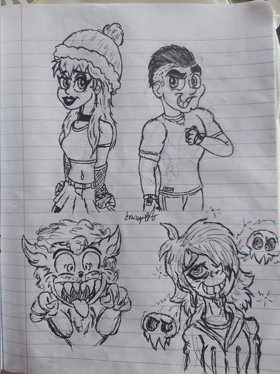 September Security Doodles 2
Doodles I did during my breaks for security. 
©CrazyBA

#art #artwork #drawing #illustration #ArtistOnX #artistontwitter #sketch #doodle #artmoots #traditionalart #イラスト #inkart  #characterart #originalcharacter