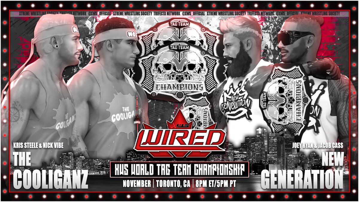 🚨BREAKING🚨

After their shocking victory over the World Tag Team Champions last night, The Cooliganz will challenge the Kings of Wrestling for the XWS WORLD TAG TEAM CHAMPIONSHIPS when XWS heads to Toronto for the 1st time next month!
——————————————————
NOVEMBER 2025 l TORONTO,
