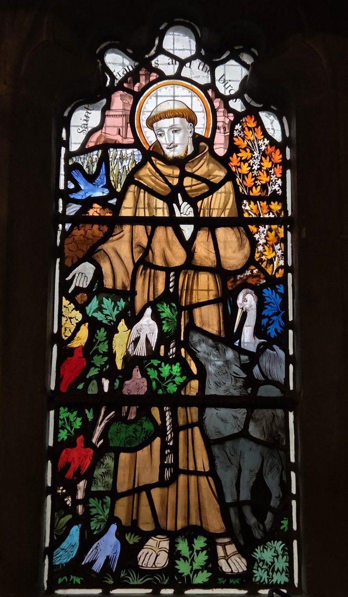 bcdyingmuseum's tweet image. Saint Francis and the birds..

St Francis for his feast day at St James church Blakedown, by James Hogan for Powell and Sons.

#stfrancisofassisi #stfrancis #powellandsons  #stainedglass