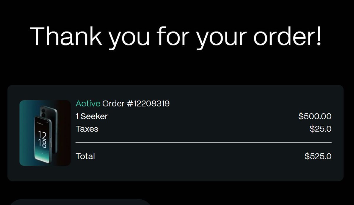 FartTreasury's tweet photo. @toly @ViktorBunin @ameensol Hey Toly, just wanted to let you know we picked up a Seeker, we know it's not a huge thing, but we're giving our small contribution.

Don't forget to get yours at https://t.co/IWJe6Qt0IM! https://t.co/9TTJ6TWLo2