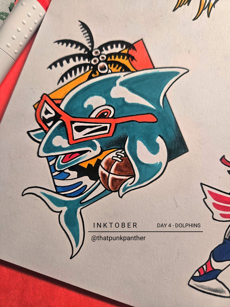 #Inktober NFL flash tattoos
Day 4 - Miami Dolphins #PhinsUp   

Tomorrow's opponent 😬 and that's a wrap for the AFC East!