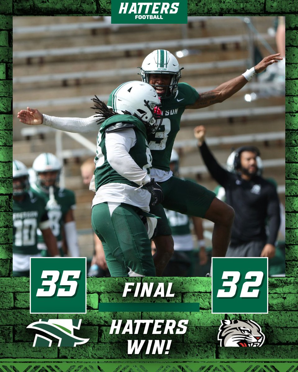 Stetson Football (@stetsonfootball) on Twitter photo Hatters run wild for a conference W!
#GoHatters | #ChasingGreatness | <a href="/StetsonHatters/">Stetson Hatters</a> Hatters run wild for a conference W!
#GoHatters | #ChasingGreatness | <a href="/StetsonHatters/">Stetson Hatters</a>