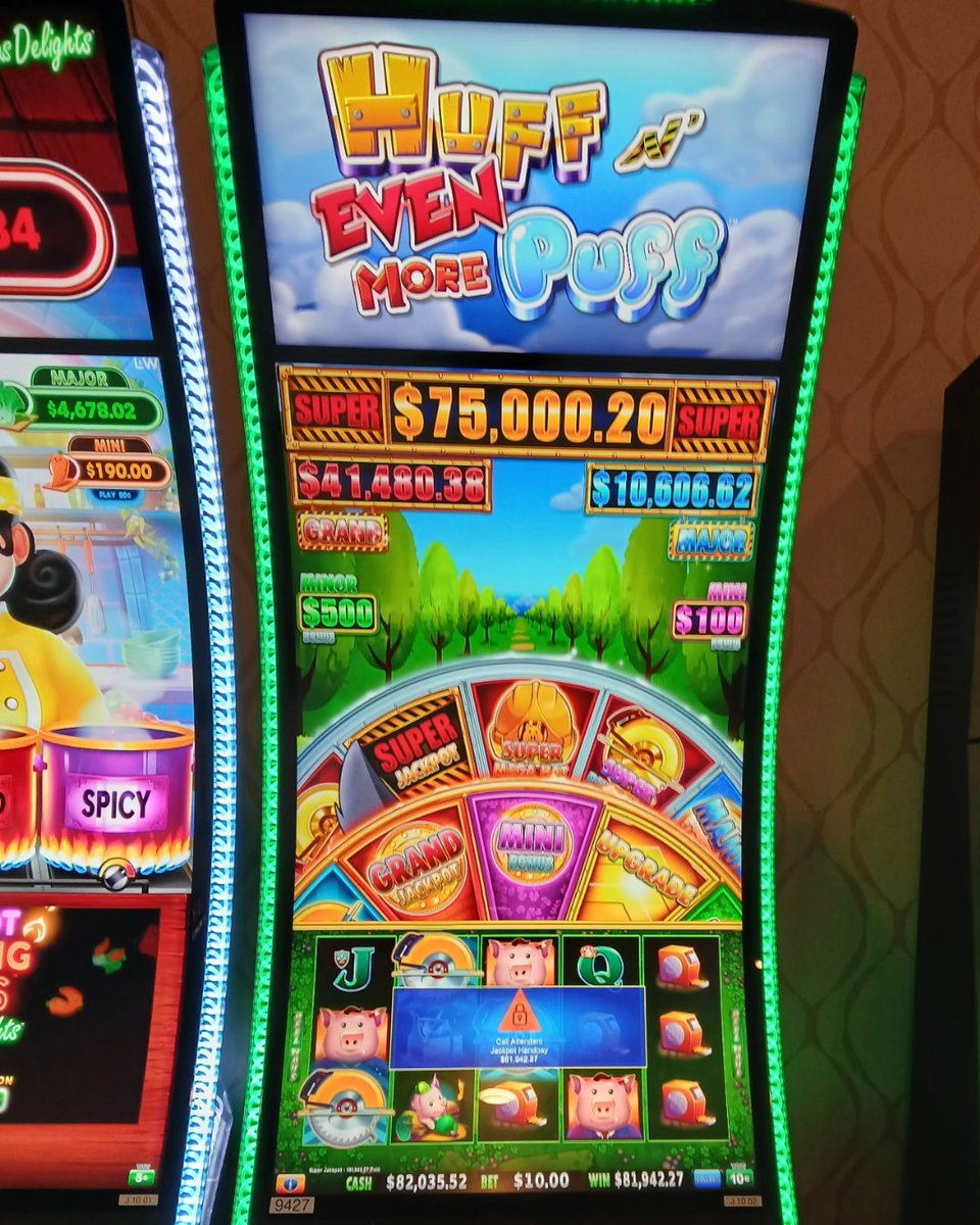 goldcoastcasino's tweet photo. Huff n’ More Puff strikes again! 🎉 One lucky player just hit an incredible $81,934 jackpot at the Gold Coast! 🐺💰

#GoldCoastCasino #HuffNPuff #Jackpot #BigWin #LasVegasHotel https://t.co/KbMr3B6wxA