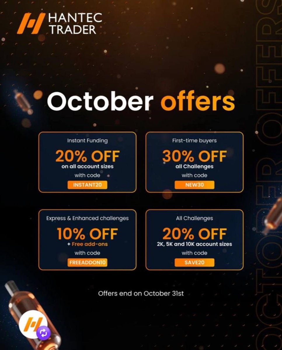 fisayo_dr's tweet image. How is your weekend going, i hope everyone is having a great weekend and preparing for a new trading week. 

For those that can’t afford a good trading account size 
You can take advantage of the Hantec Prop firm account.
dashboard.htrader.com/purchasechalle…

You can use my discount code to…
