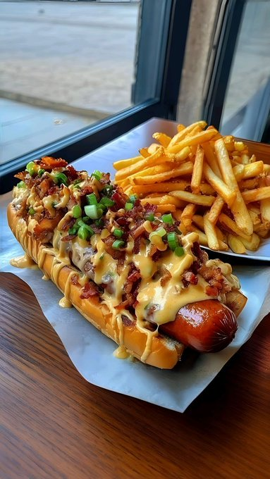 Agenna521's tweet photo. Welcome to cheese and bacon heaven 🧀🥓🌭🍟

#Food #Foodie #FoodLover #FoodPorn https://t.co/7YbitfTy4x