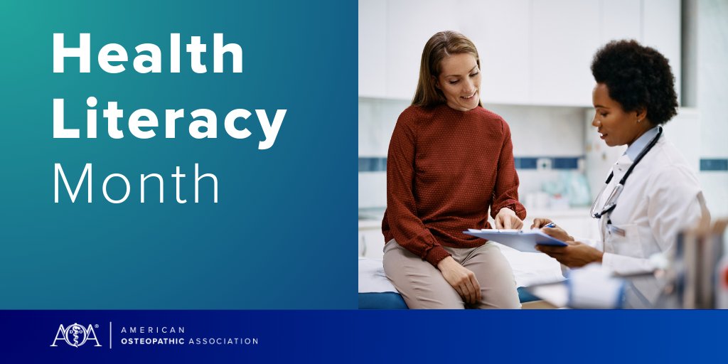 AOAforDOs's tweet photo. October is Health Literacy Month, highlighting efforts to improve understanding and equity in health care. Learn more at https://t.co/E5Sg8bC21M. 
#HealthLiteracyMonth https://t.co/nC652ESm9M