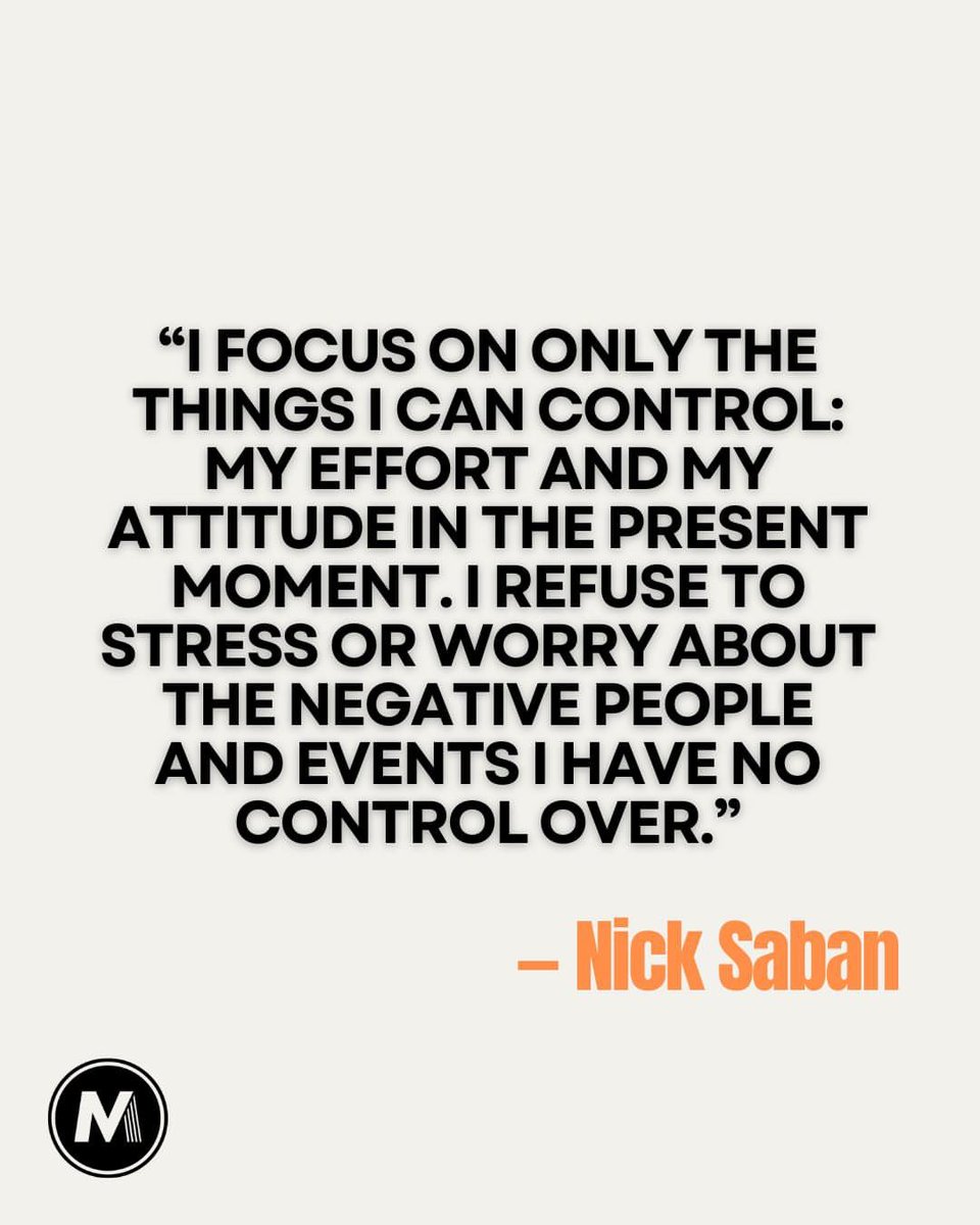 nathan_simmons3's tweet photo. Success brings noise. Struggles bring noise. Either way — it’s still noise.

The standard never changes:
👉 Control your effort
👉 Control your attitude
👉 Focus on the moment in front of you

That’s how you win — in sports and in life.
#NickSaban #Leadership #Mindset https://t.co/K9KRH6FbHh
