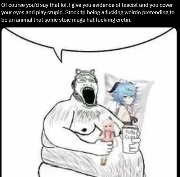 I think I know a few conservative furs who might like this image... Ya gotta love it when leftist fucks meme themselves huh <a href="/Skyline_Husky/">SKYLINE HUSKY</a> <a href="/Skooma_Beast/">ꜱᴋᴏᴏᴍᴀ.ᴇxᴇ☭⃠</a> <a href="/hauntedopus/">🕷️🕸️🪻Haunted Opus🪻🕸️🕷️</a> <a href="/Fluffytacolover/">Jason A. Frost</a>