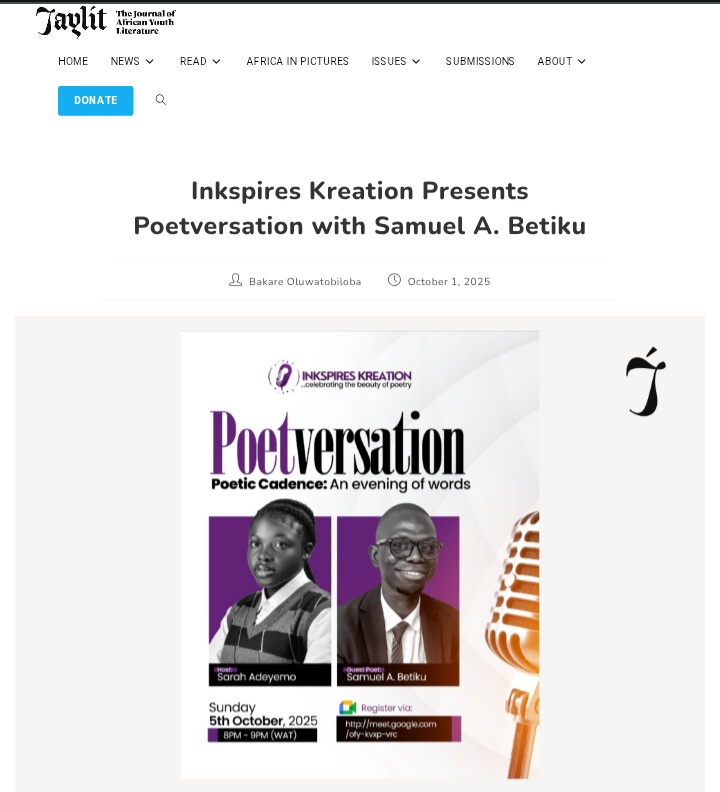 SarahInkspires's tweet image. IT IS HAPPENING TOMORROW!🙌💃💃💃💃

Thank you so much, @JAY_Literature 
@sa_betiku, thank you for honouring our invitation.🙌

𝑬𝒗𝒆𝒏𝒕 𝑫𝒆𝒕𝒂𝒊𝒍𝒔:
Date: October 5th,, 2025
Time: 8pm-9pm (WAT)
           
Location: Google Meet:meet.google.com/ofy-kvxp-vrc
Cheers to poetry!🌹
