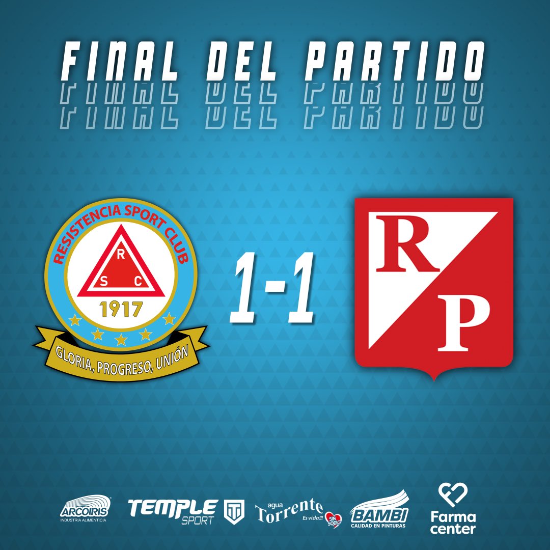 ¡FINAL!

Fue igualdad en la Chacarita 🟰

Fecha 30 

Tomas Beggan Correa 

#VamosResi🔺💙