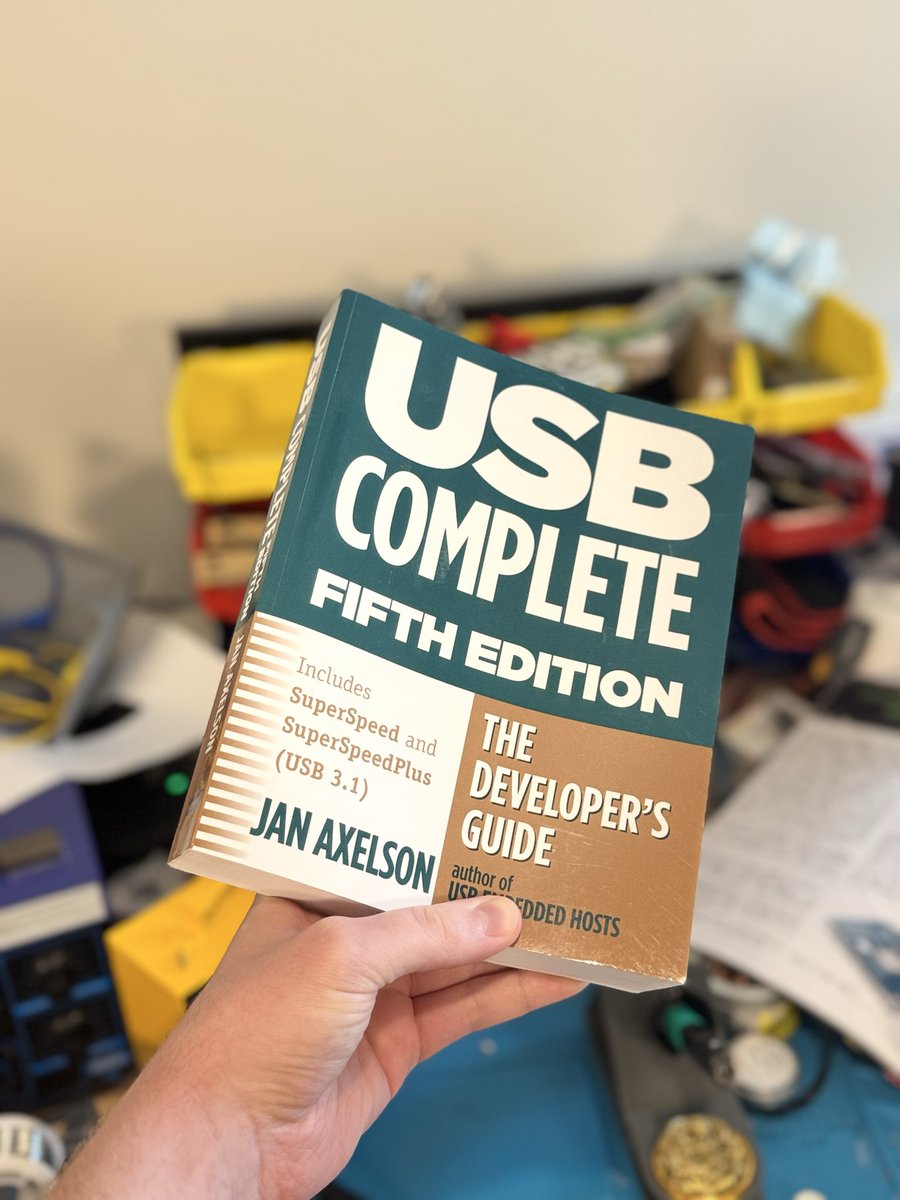 i2cjak's tweet image. Don’t say you understand USB until you’ve read Axelson’s USB Complete.
- USB, from Low speed to SuperSpeed+
- USB-C, including alt modes
- USB-PD, UFP, DFP, DRP
- Host driver development
Must have for any embedded engineer.