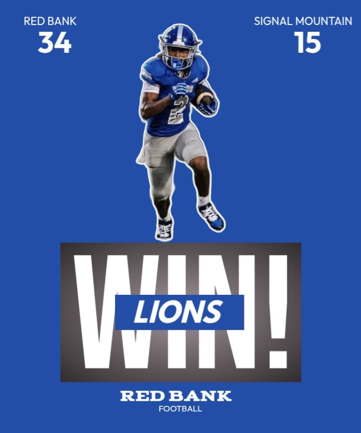 Redbank_fb's tweet image. Lions Win! 🦁
Next up:
🏈 Vs Hixson
📍 Red Bank Community Stadium (Tom Weathers Field)
⏰ 7:00 PM

#WhyNotYou
#BankBUILT