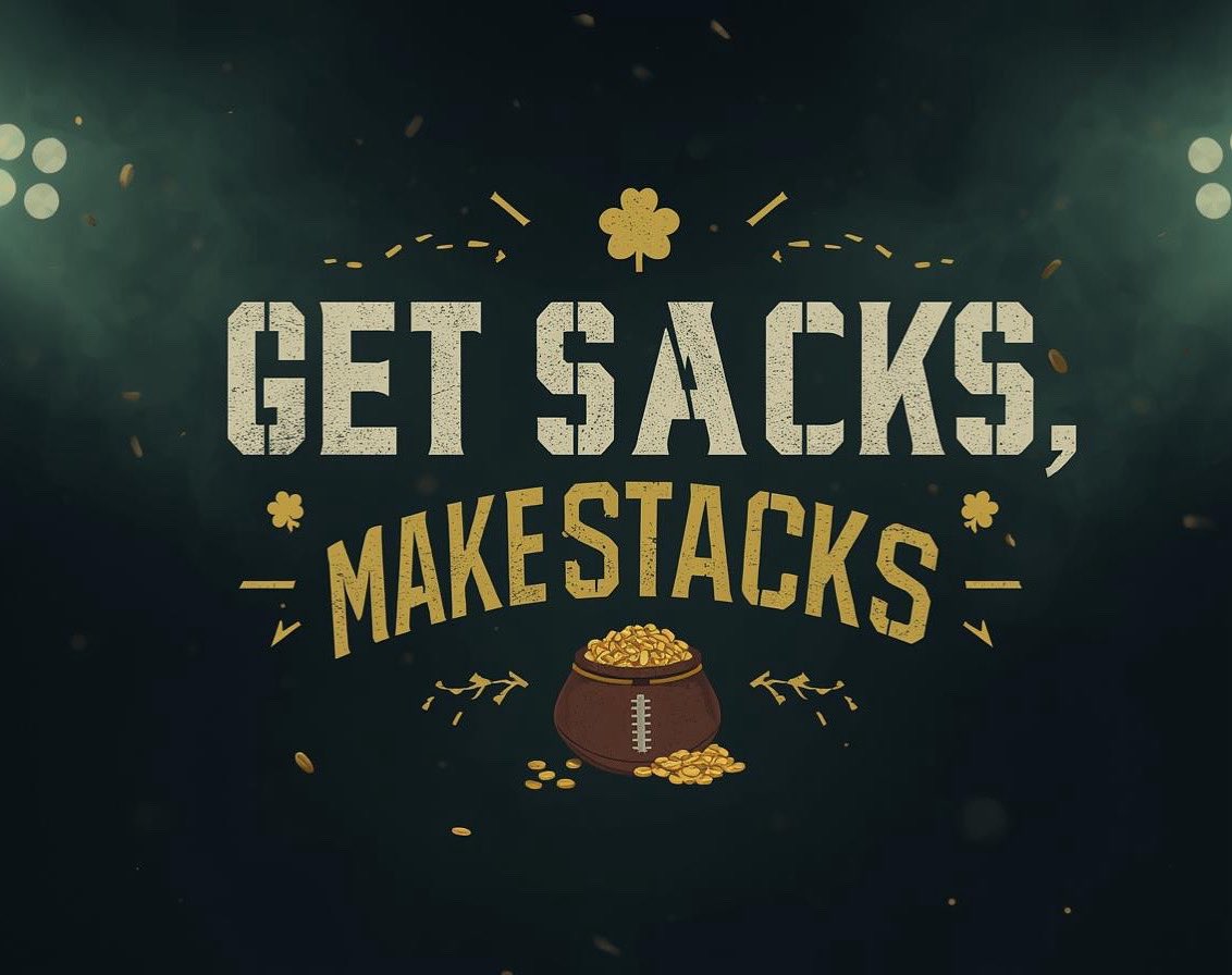dosleprechauns's tweet photo. Let’s GOOOO!!!! #GetSacksMakeStacks https://t.co/SjU9dqBD7K