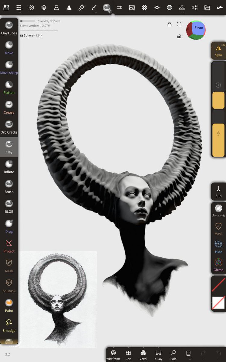 TonyTheGoose's tweet photo. Playing around with #NomadSculpt. Looks like this is the way for me to finally do more rough sketches like this one. https://t.co/KV3xvstvqO