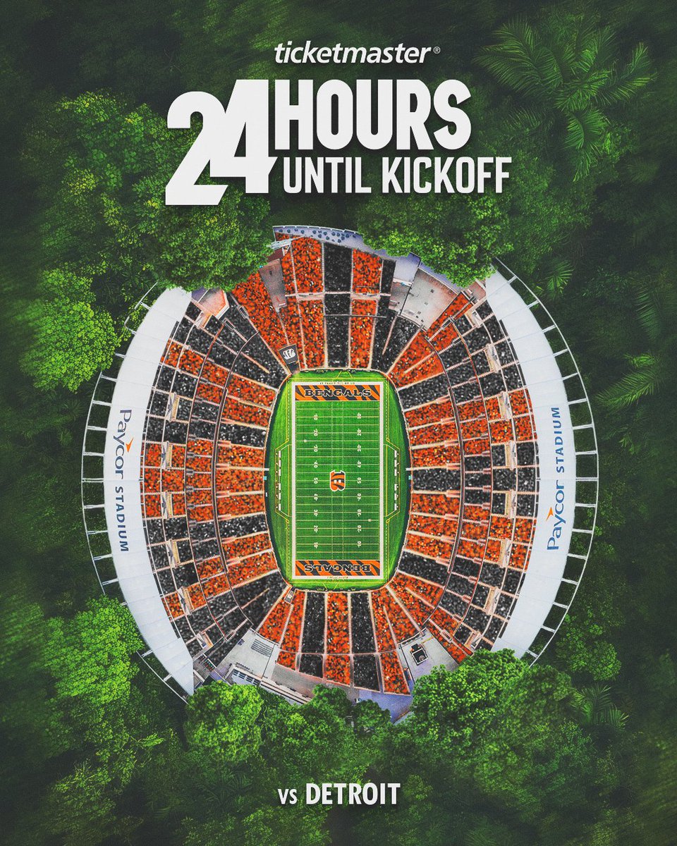 Bengals's tweet photo. In 24, we Stripe The Jungle.

#DETvsCIN | @Ticketmaster https://t.co/2xuTt3BQQy