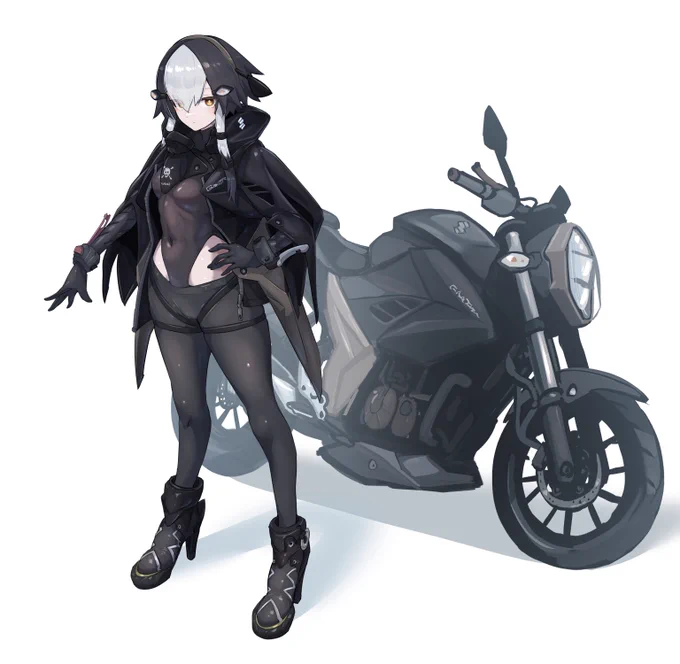 ミスってたのであげなおし ジクサー250擬人化!! 少し衣装がバージョンアップ #バイク擬人化