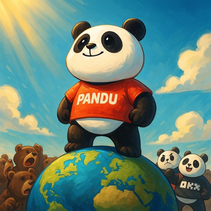 0xDravon's tweet photo. Accidentally saw @Pandupandas

The chillest yet fastest-growing panda fam on Solana

20K+ holders already in, NFTs smashing the charts on Magic Eden 

Even an AI panda is keeping the vibes alive

$PANDU isn’t just trading — it’s a vibrant, unstoppable, high-energy community https://t.co/JAFpEwdqco