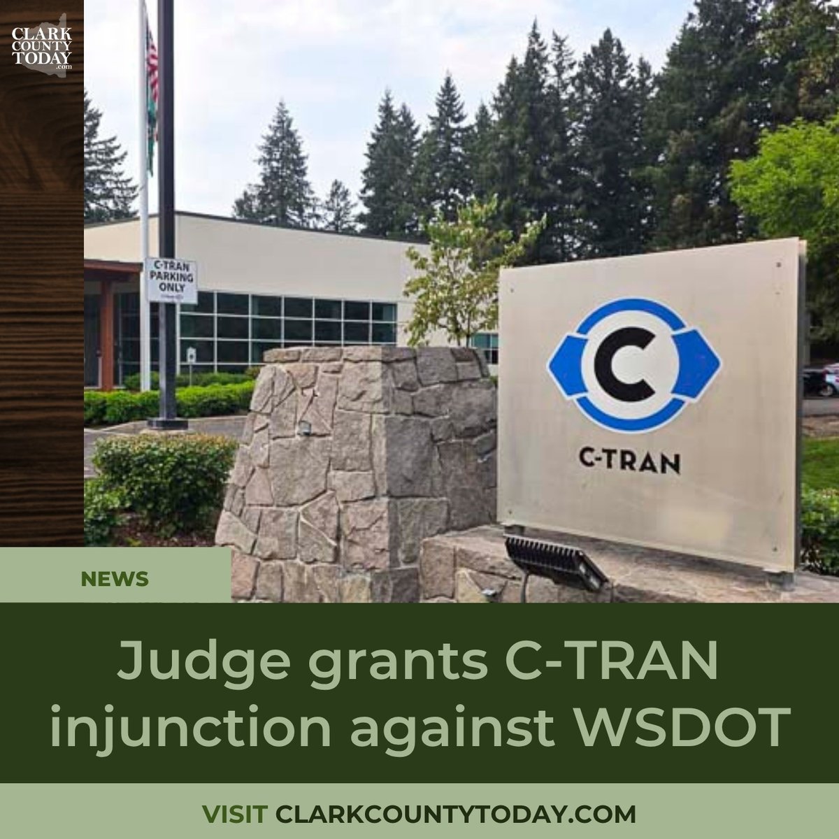 NewsFromCCT's tweet image. Judge grants C-TRAN an injunction blocking WSDOT from withholding millions in grants while the board composition issue is reviewed. clarkcountytoday.com/news/judge-gra… #CTRAN #WSDOT #Transit
