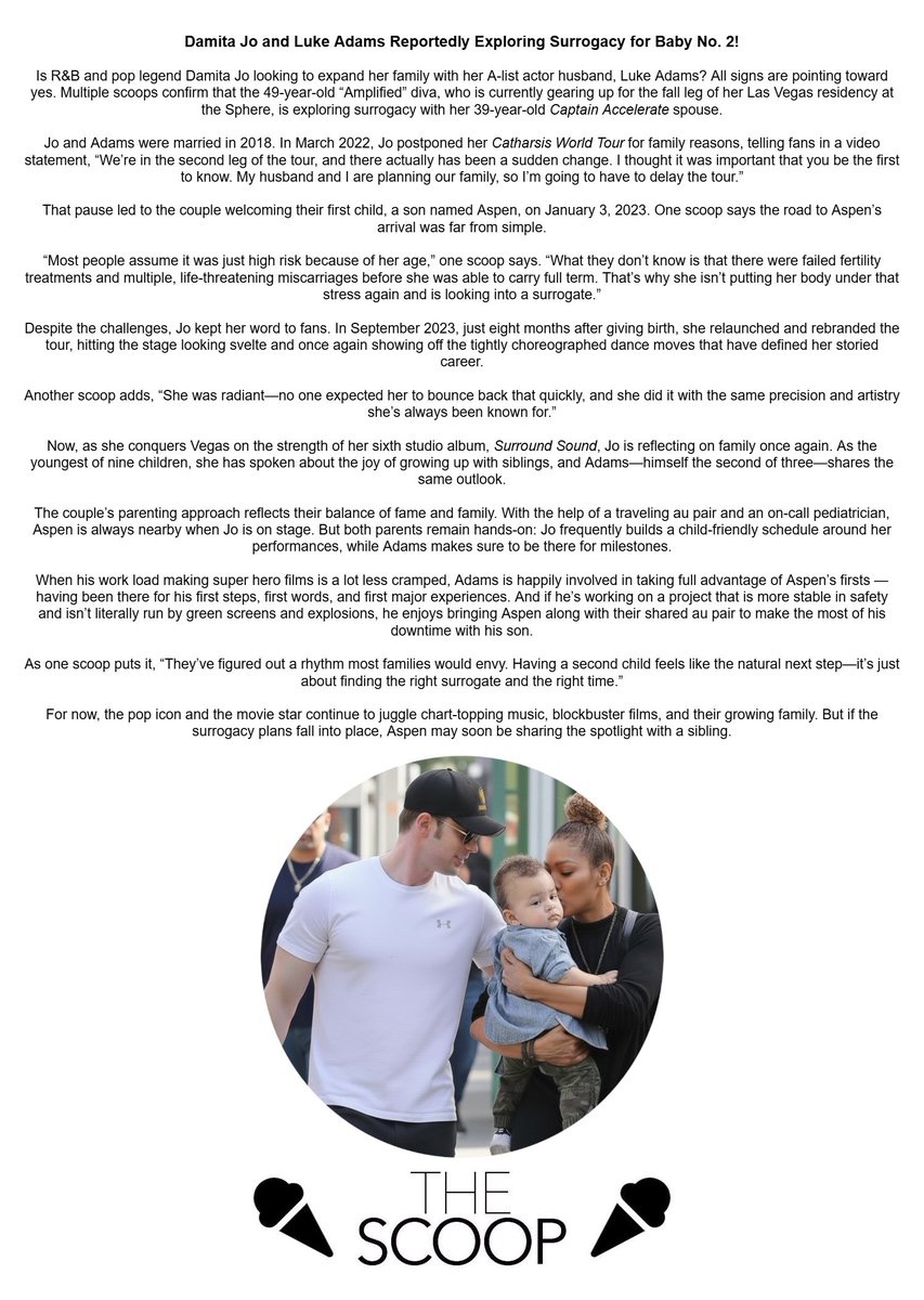 🍨 Damita Jo and Luke Adams Reportedly Exploring Surrogacy for Baby No. 2!