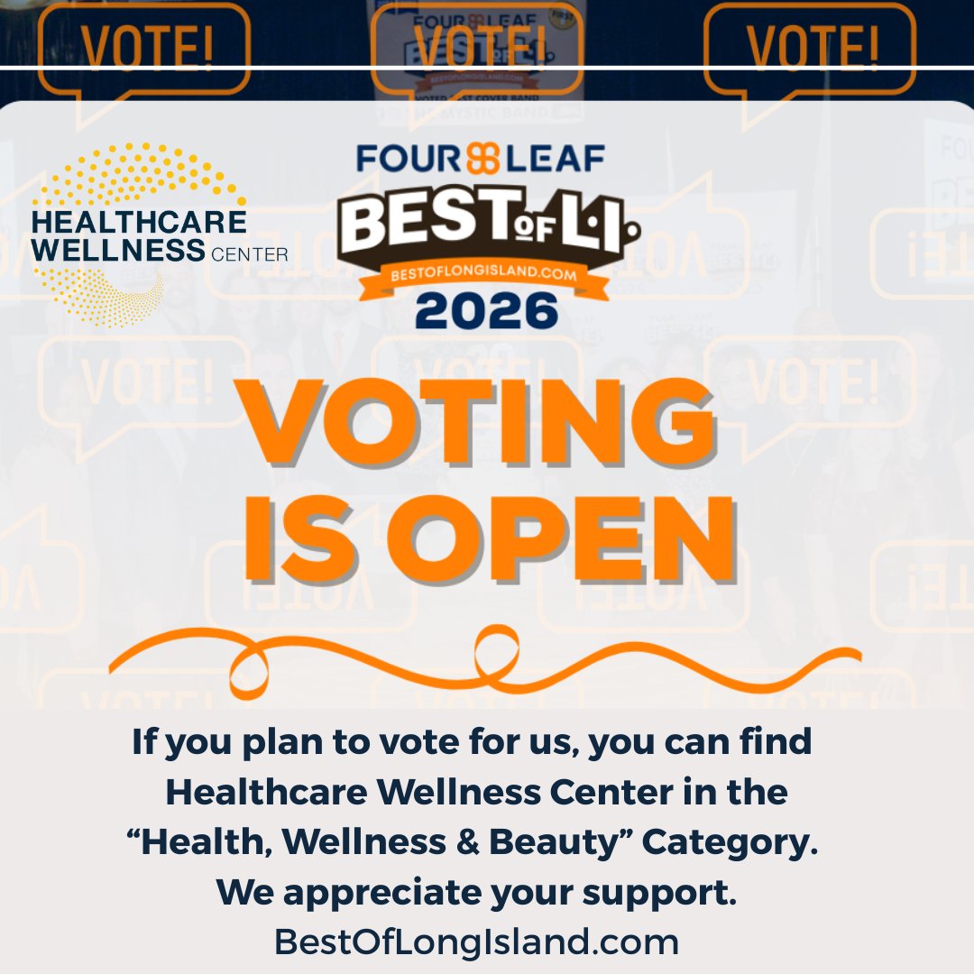 HealthcenterLI's tweet photo. Voting is now open!  You are allowed one vote per email address per day from now through December 15th. Winners will be announced early 2026! Thank you!! https://t.co/f4KcohY0NK