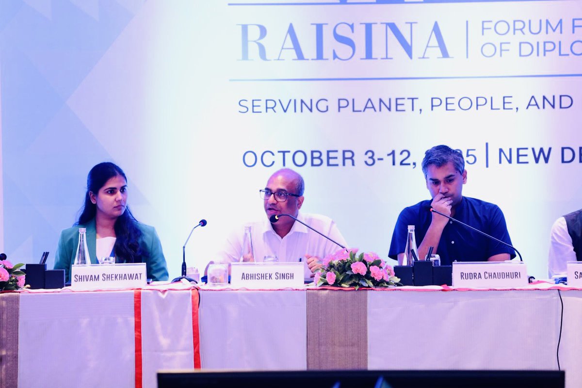 samirsaran's tweet image. Delighted to welcome Addl Secretary @abhish18, @GoI_MeitY at the Raisina Forum for Future of Diplomacy where he shared India&apos;s vision for the AI Impact Summit 2026. This was followed by a rich discussions moderated by @Rudra_81

@rayof_thesun @raisinadialogue @MEAIndia @orfonline