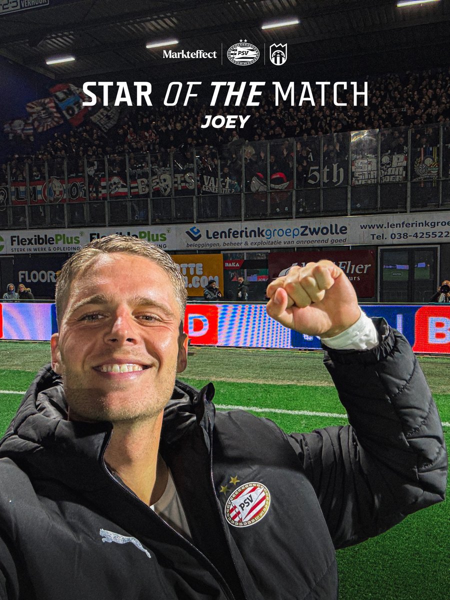 PSV's tweet image. Star of the Match number two for Joey this season 💫

#PECPSV