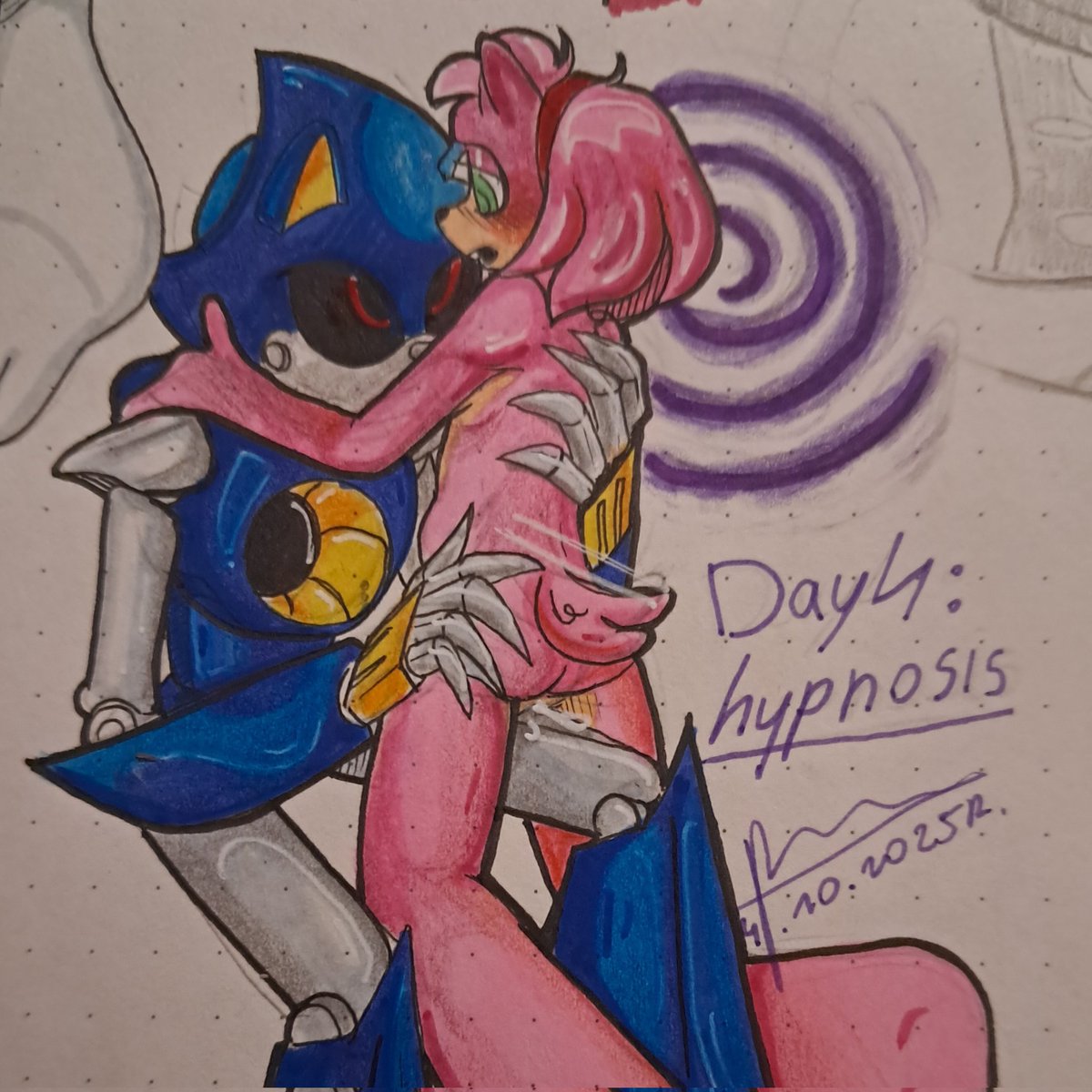 Day 4: hypnosis
I love them dearly
#kinktober2025 #metamynsfw #metamy #sonicthehedgehognsfw #sonicnsfw #metalsonic #amyrose