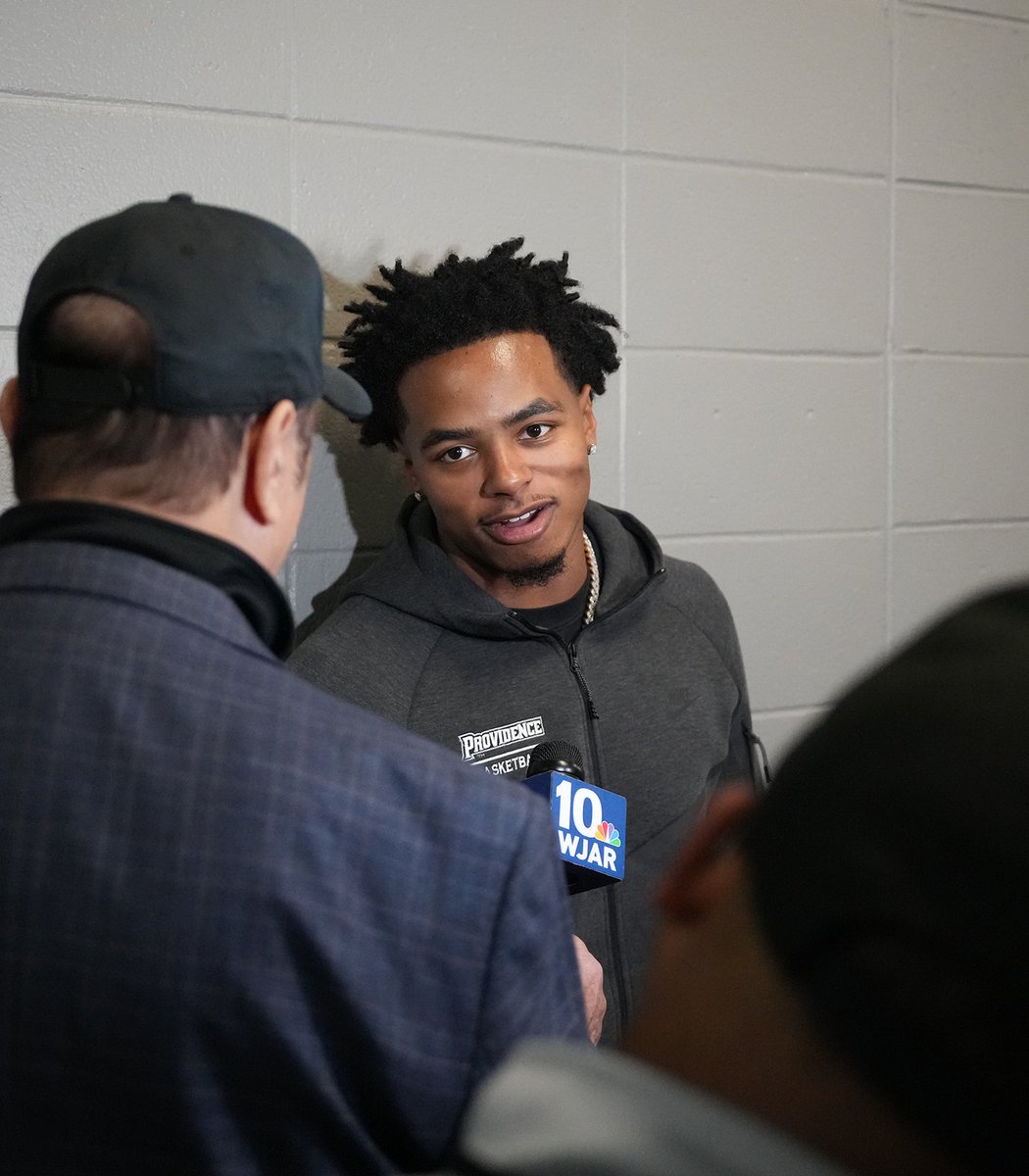 PCFriarsmbb's tweet image. Kim English and Corey Floyd Jr. speak with the media before Late Night Madness