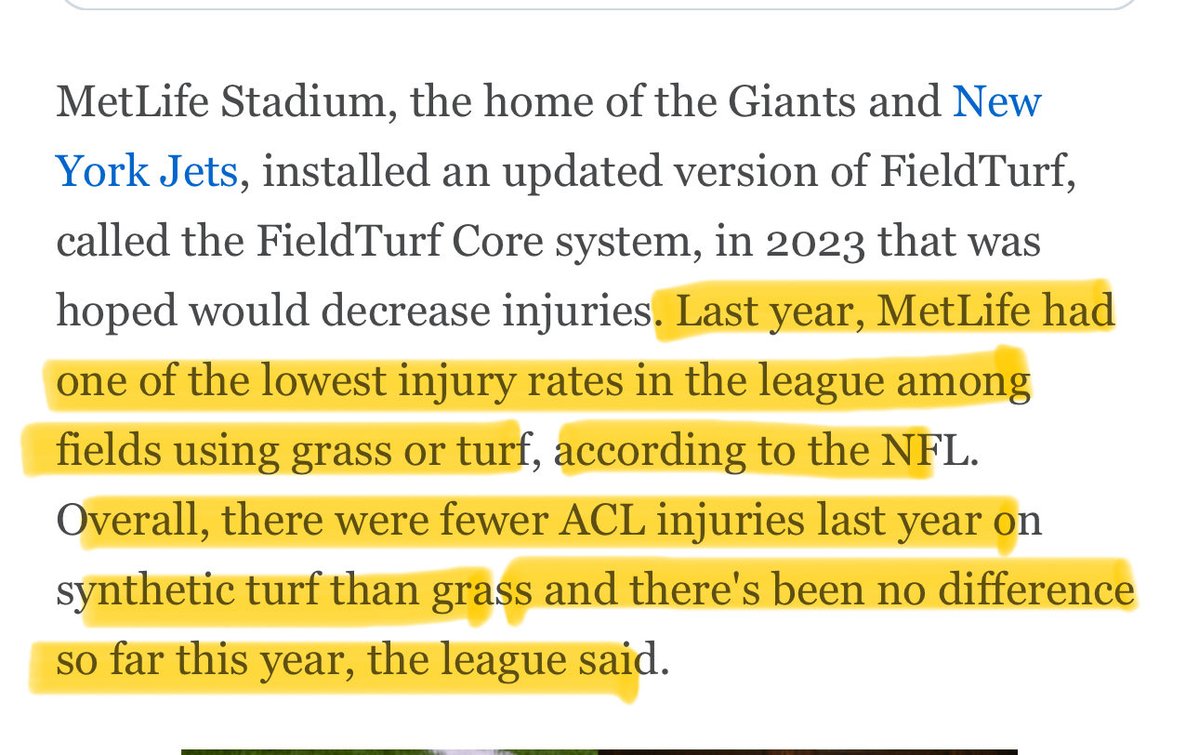 These two sentences tell you everything you need to know about the <a href="/NFL/">NFL</a>’s preferences for field surfaces. 

They did this exact same thing with “data” on concussions. Deny, spin, concede a bit, repeat. It’s not good enough, it’s never been good enough #KeepItReal