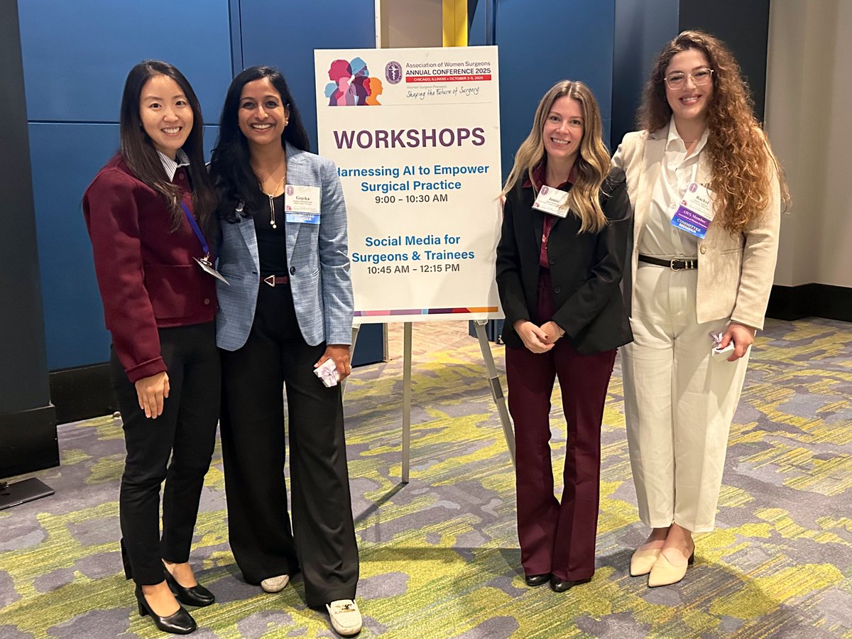 gogo_gopss's tweet image. Truly an honor to present at the ‘Harnessing AI to Empower Surgical Practice’ workshop with @heatherlyu, @JamieRobinsonMD, &amp;amp; @RachylShanker! 
A huge thank you to everyone who attended our workshop! 
#AWS2025 #ACSC2025 @WomenSurgeons