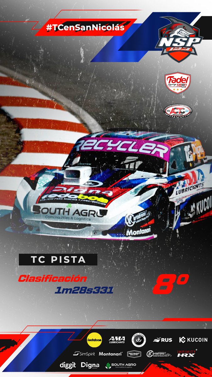 #TCPenSanNicolas 👉 P8 en clasifica! Una buena posibilidad para mañana desde el P4 en la segunda serie!

Siempre agradecido a todos los que me permiten estar presente! ❤️