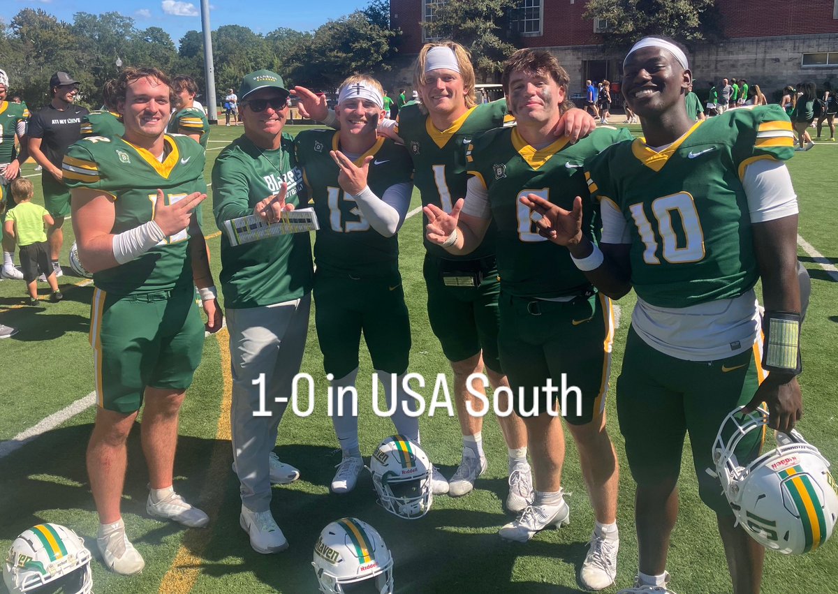 Great day to be a Blazer! 1-0 in conference play after a total team victory 23-20! #FIGHT #Sheriffs #ALLMYLOVE <a href="/BelhavenFB/">Belhaven Football</a>