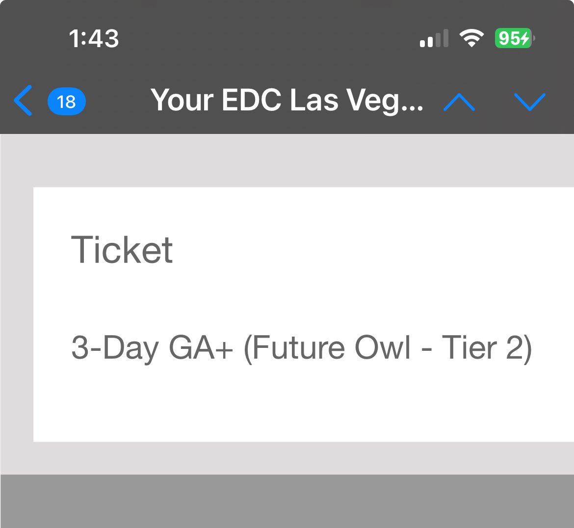 jjackie_3alt's tweet photo. SELLING 1 EDC LAS VEGAS TICKET GA+  3 Days!!! lmk lmk 
#edc #edclasvegas https://t.co/At49EhgpC3