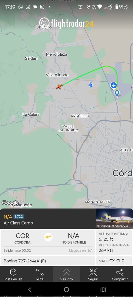 dboldini's tweet image. Hermoso lo que sonó el 727 despegando desde COR!! Un carguero con 42 años encima y que sigue en el aire!! @aviacionline