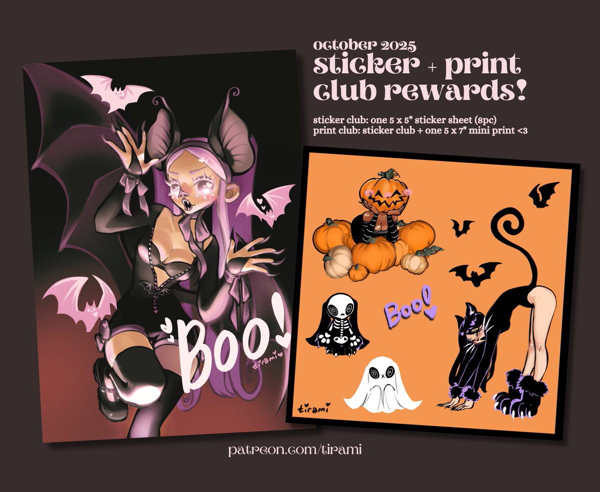 tiramiart's tweet photo. this is the featured artwork for my october print club <333 https://t.co/xXgcMv7Y7I https://t.co/TY9EWoNgdZ