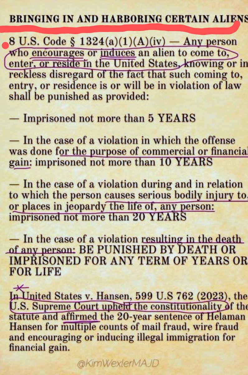 RealityCzar3's tweet image. Skip to arresting them for illegal judgment. They are guilty of helping illegals who go on to commit crimes..
Check the law