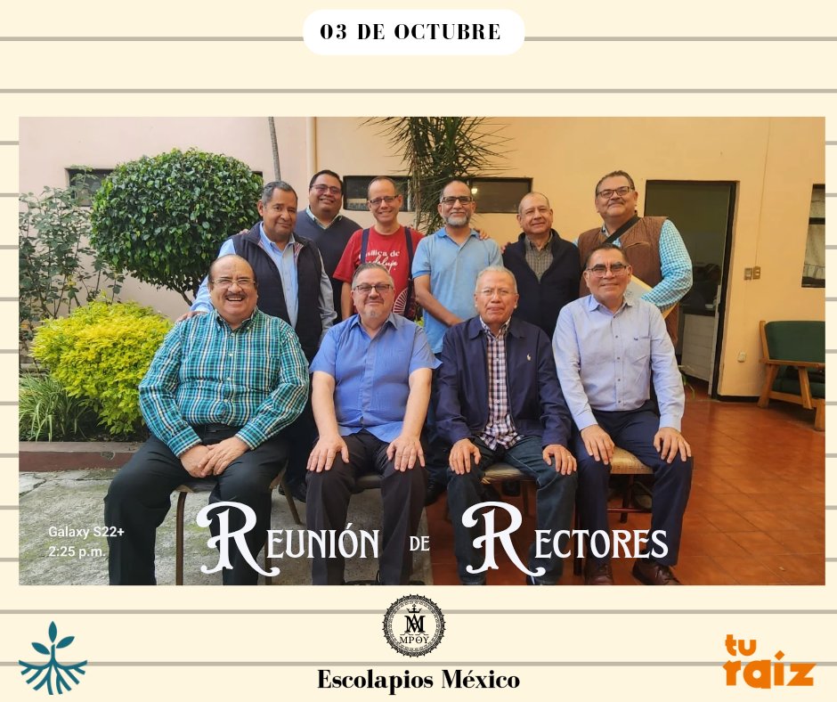 📰 El 3 de octubre, en la Casa Provincial, Ciudad de México se llevó a cabo la Reunión de Rectores convocados por el P. Provincial.

#EscolapiosMéxico #EscuelasPías #turaíz