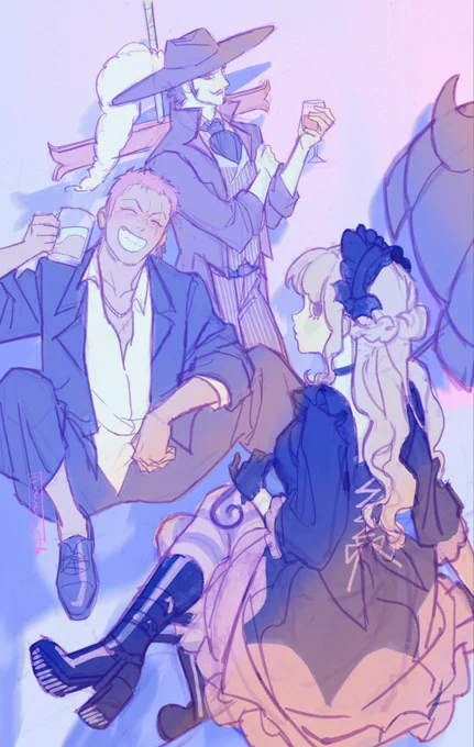 Dusted cobwebs off some old goth family sketches for October