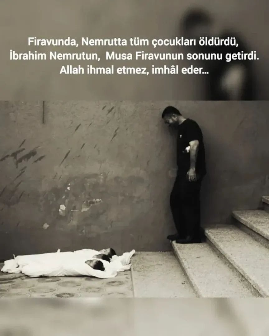 perihan55899's tweet photo. Üç çocuğunu kaybeden Gazzeli baba… 💔

Firavunda, Nemrutta tüm çocukları öldürdü, İbrahim Nemrutun,  Musa Firavunun sonunu getirdi.
Allah ihmal etmez, imhâl eder…

 #freegaza 🇵🇸✌️ https://t.co/R00OboYZVu