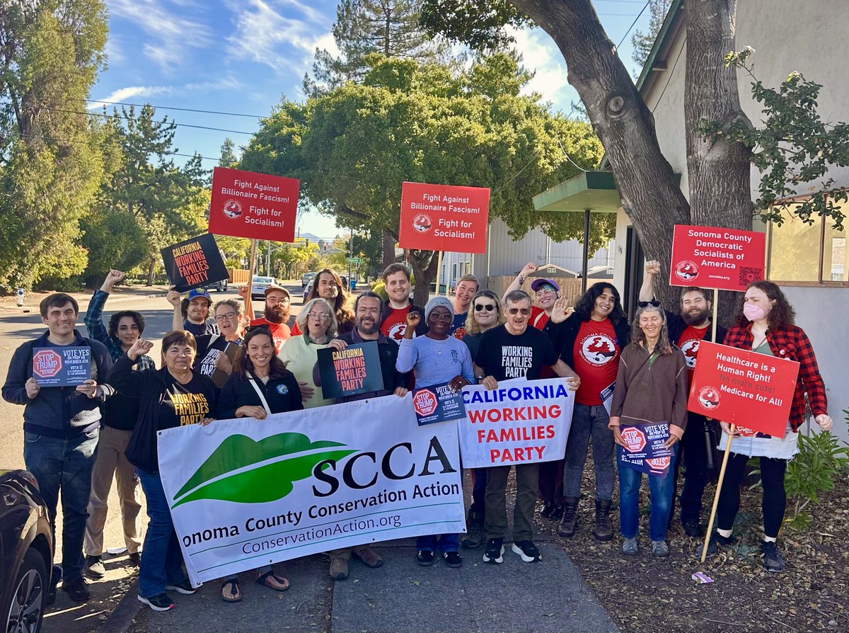 Jackie_Elward's tweet photo. Great turnout this morning to canvass for Prop 50 with WFP, SCCA, and DSA. Fair maps and fair representation matter. Get involved and vote YES on Prop 50. https://t.co/rhQggxBVxE