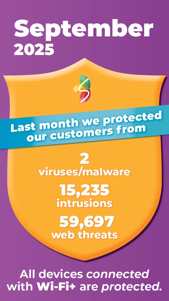 October is Cybersecurity Awareness Month. 🛡️ Is your Wi-Fi secure? We help protect our customers with Proactive Network Security, included with Wi-Fi+. 

Check availability: bit.ly/49MAHsX

#mysmithville #CybersecurityAwarenessMonth #wifi #cybersecurity